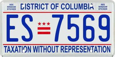 DC license plate ES7569