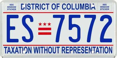 DC license plate ES7572