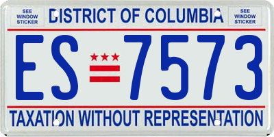 DC license plate ES7573