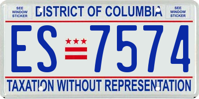 DC license plate ES7574