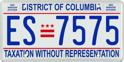 DC license plate ES7575