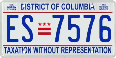 DC license plate ES7576