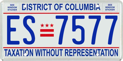 DC license plate ES7577