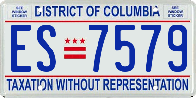 DC license plate ES7579