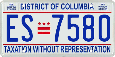 DC license plate ES7580
