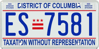 DC license plate ES7581