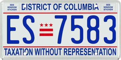 DC license plate ES7583