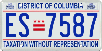 DC license plate ES7587