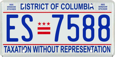 DC license plate ES7588