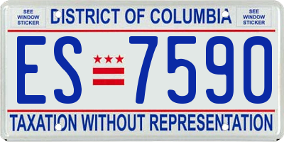 DC license plate ES7590