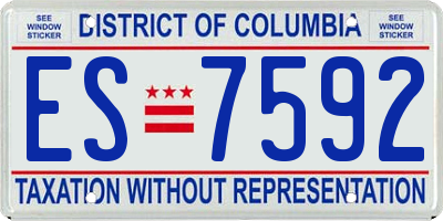 DC license plate ES7592