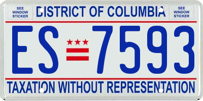 DC license plate ES7593