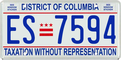 DC license plate ES7594