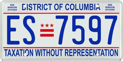 DC license plate ES7597