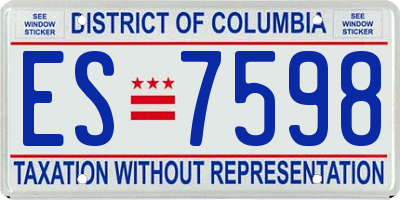 DC license plate ES7598