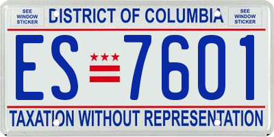 DC license plate ES7601