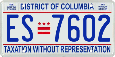 DC license plate ES7602
