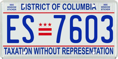 DC license plate ES7603