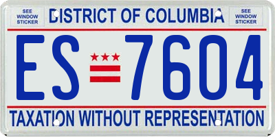 DC license plate ES7604