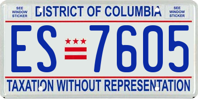 DC license plate ES7605