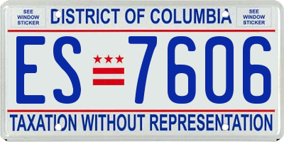 DC license plate ES7606