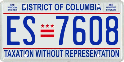 DC license plate ES7608