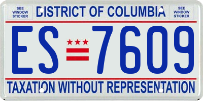 DC license plate ES7609