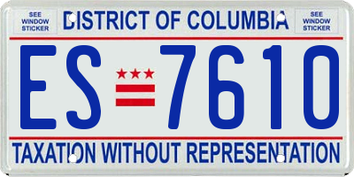 DC license plate ES7610