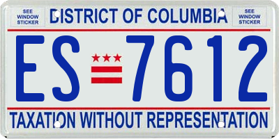 DC license plate ES7612