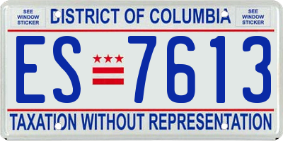 DC license plate ES7613