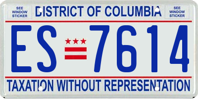 DC license plate ES7614