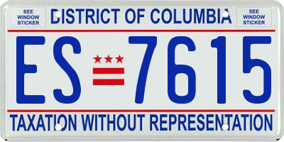 DC license plate ES7615