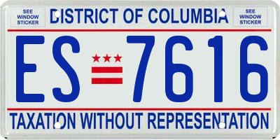 DC license plate ES7616