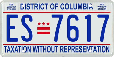 DC license plate ES7617