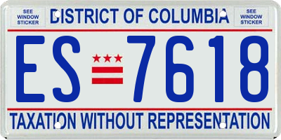 DC license plate ES7618