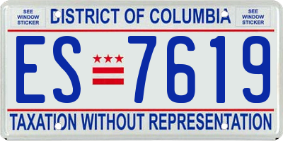 DC license plate ES7619