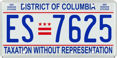 DC license plate ES7625