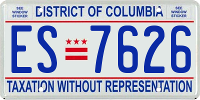 DC license plate ES7626