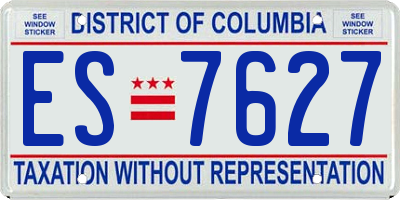 DC license plate ES7627