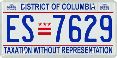 DC license plate ES7629