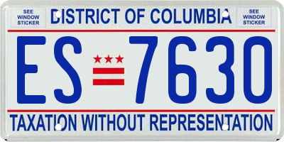 DC license plate ES7630