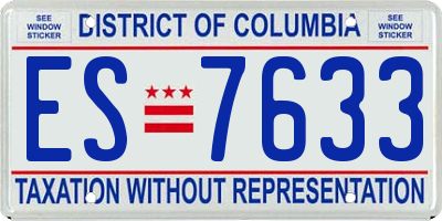 DC license plate ES7633