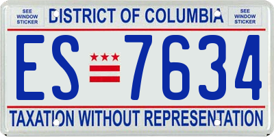 DC license plate ES7634