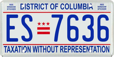 DC license plate ES7636