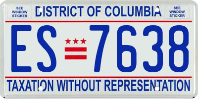 DC license plate ES7638