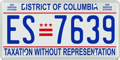 DC license plate ES7639