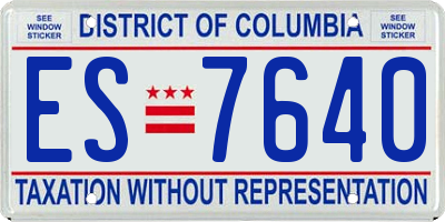 DC license plate ES7640