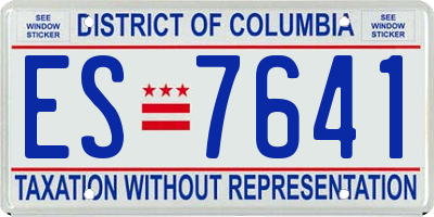 DC license plate ES7641