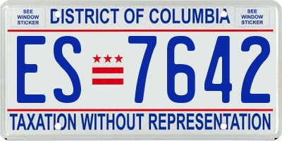 DC license plate ES7642