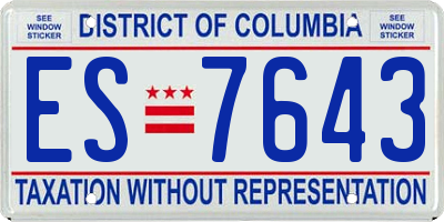 DC license plate ES7643